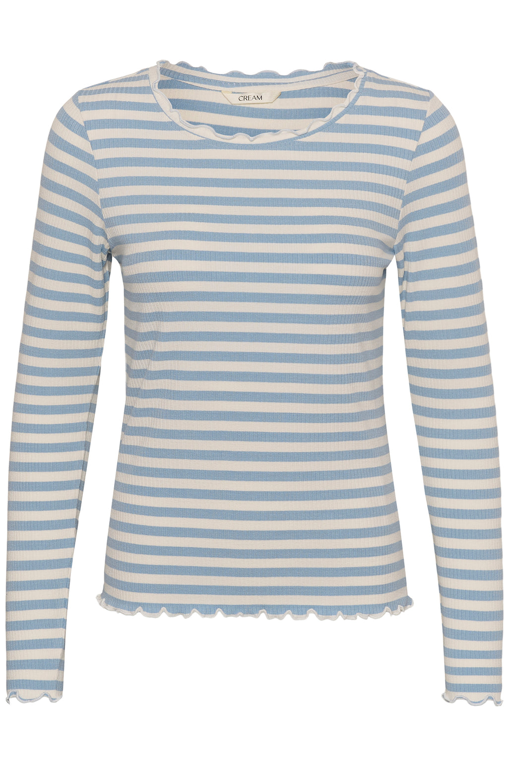 Cream Clothing CRRibba Cashmere Blue Stripe Long Sleeve T-Shirt 10614637 109319