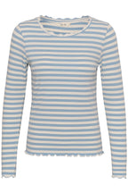 Cream Clothing CRRibba Cashmere Blue Stripe Long Sleeve T-Shirt 10614637 109319