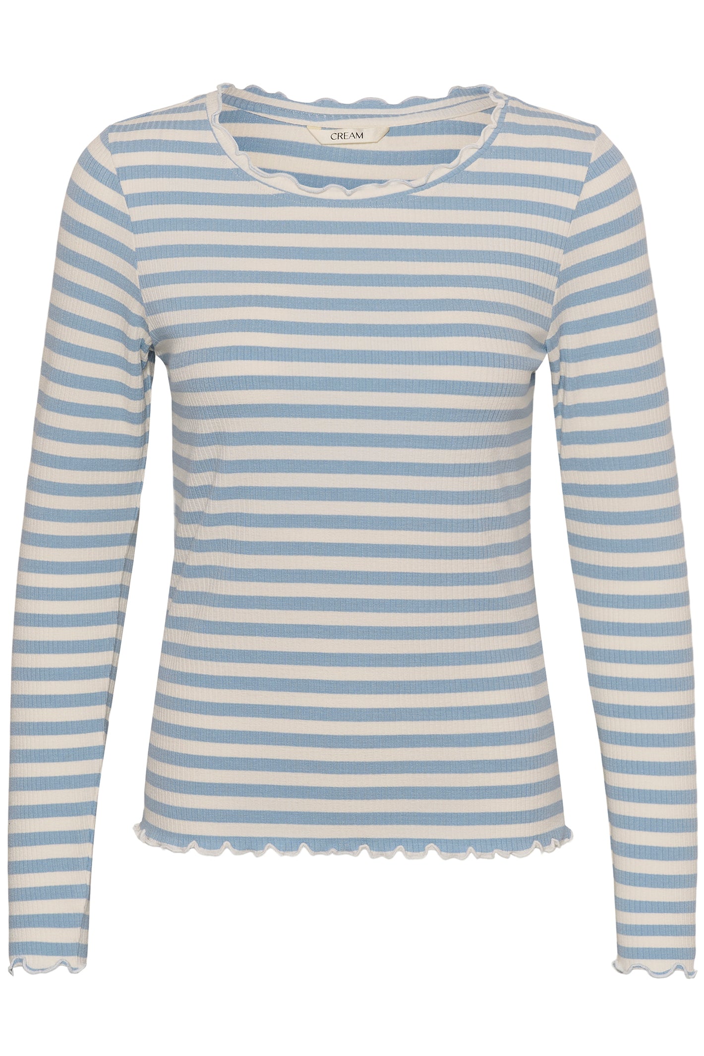 Cream Clothing CRRibba Cashmere Blue Stripe Long Sleeve T-Shirt 10614637 109319