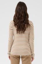 Cream Clothing CRRibba Cocoa Crème Stripe Long Sleeve T-Shirt 10614637 108850