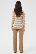 Cream Clothing CRRibba Cocoa Crème Stripe Long Sleeve T-Shirt 10614637 108850