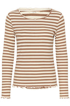 Cream Clothing CRRibba Cocoa Crème Stripe Long Sleeve T-Shirt 10614637 108850