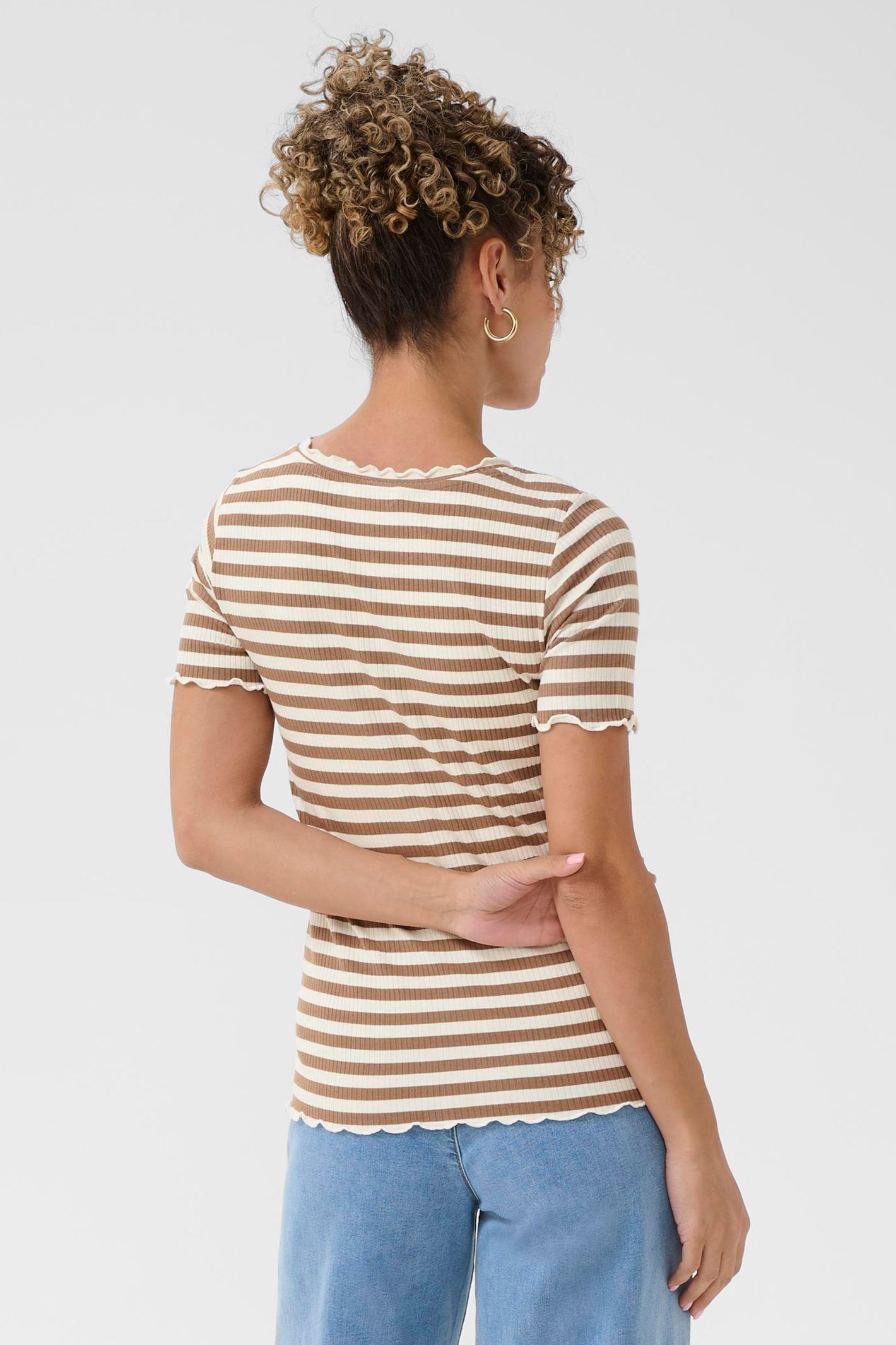 Cream Clothing CRRibba Cocoa Creme Stripe T-Shirt 10613876 108850