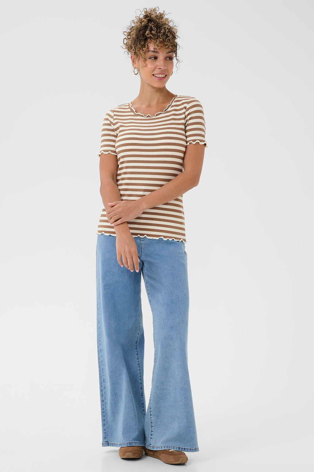 Cream Clothing CRRibba Cocoa Creme Stripe T-Shirt 10613876 108850