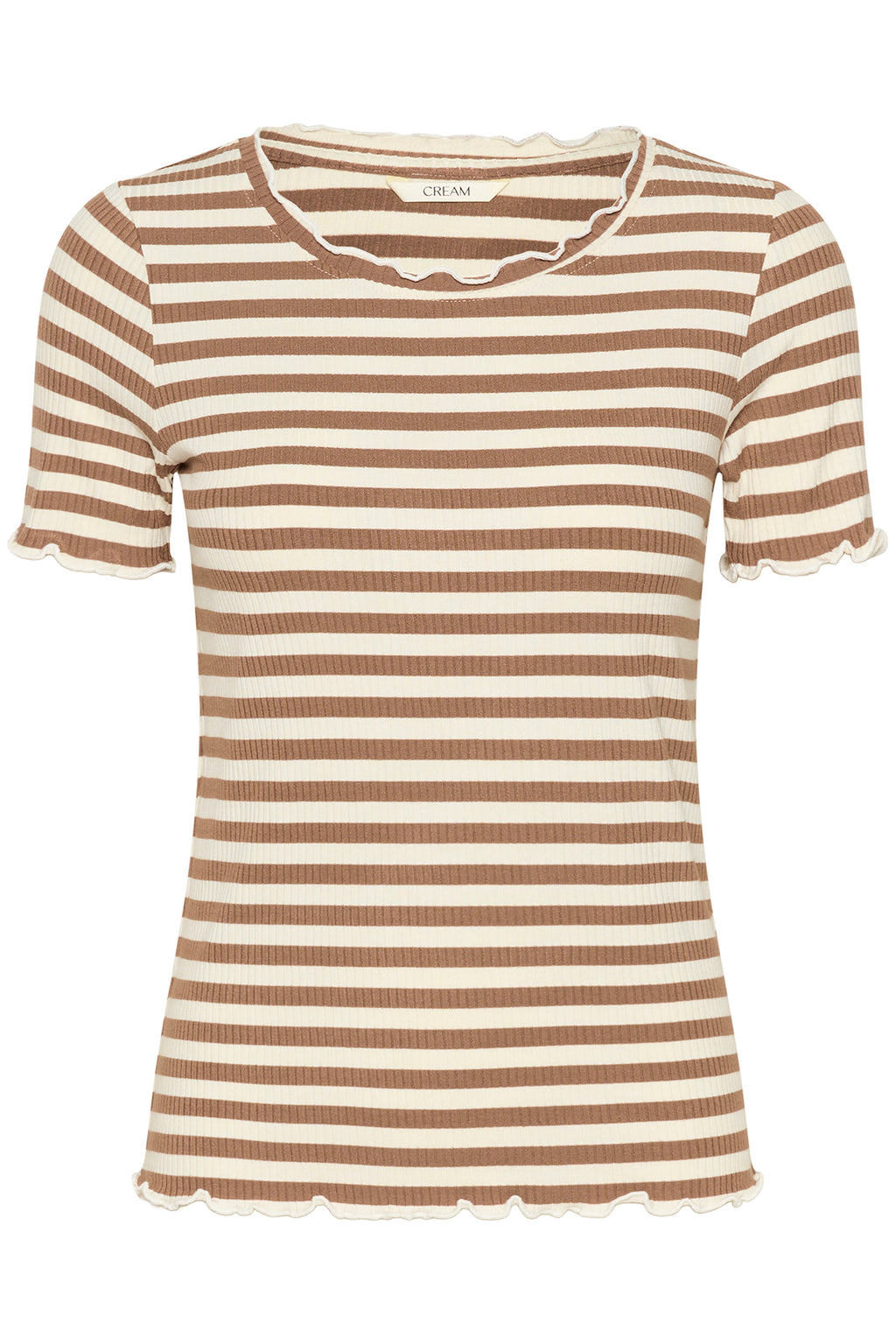 Cream Clothing CRRibba Cocoa Creme Stripe T-Shirt 10613876 108850