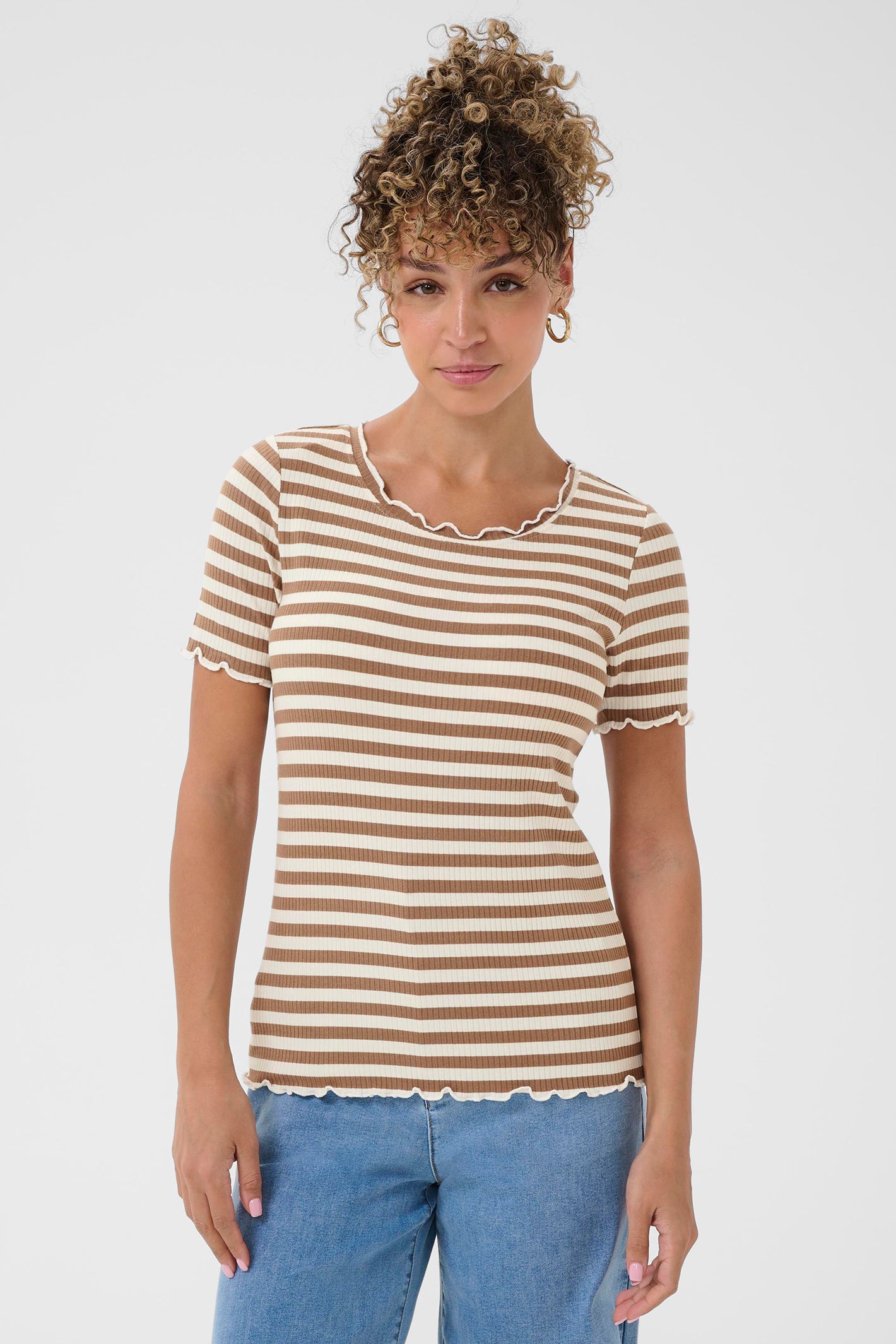 Cream Clothing CRRibba Cocoa Creme Stripe T-Shirt 10613876 108850