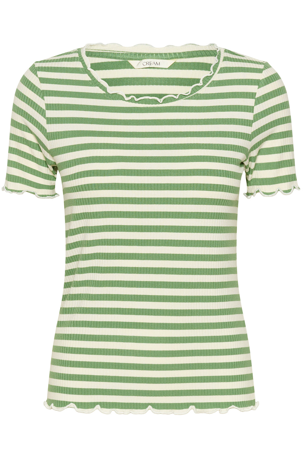 Cream Clothing CRRibba Jade Green Stripe T-Shirt 10613876 108849