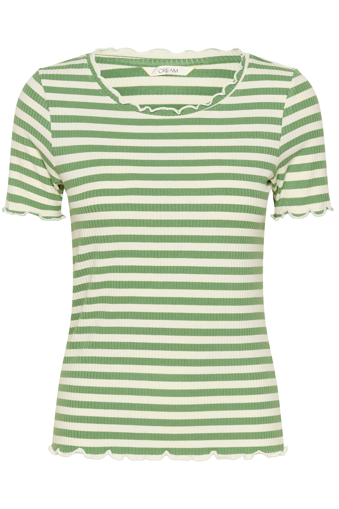 Cream Clothing CRRibba Jade Green Stripe T-Shirt 10613876 108849