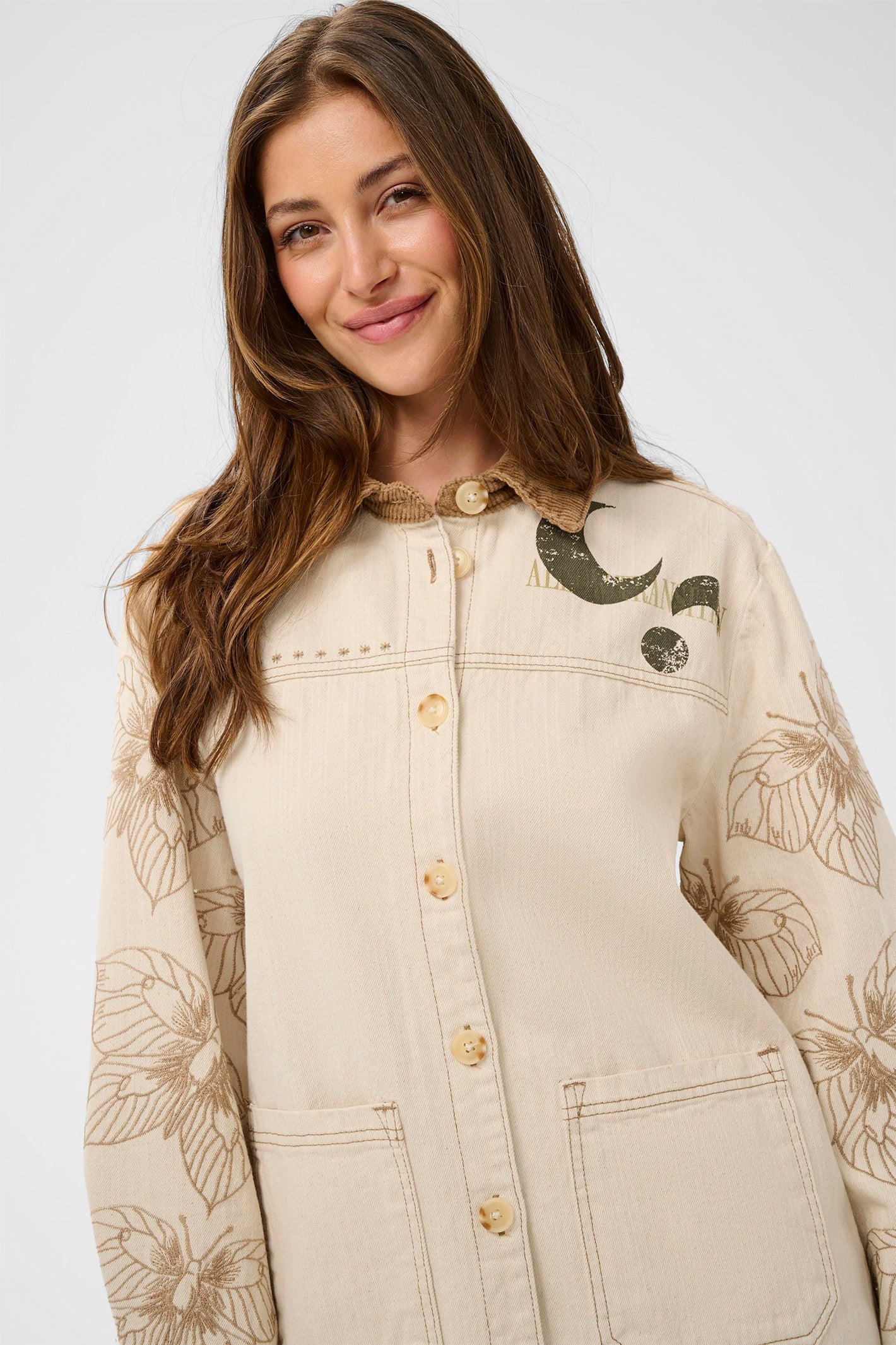 Cream Clothing CRSimone Perfectly Pale Shirt Jacket 10614862 130003