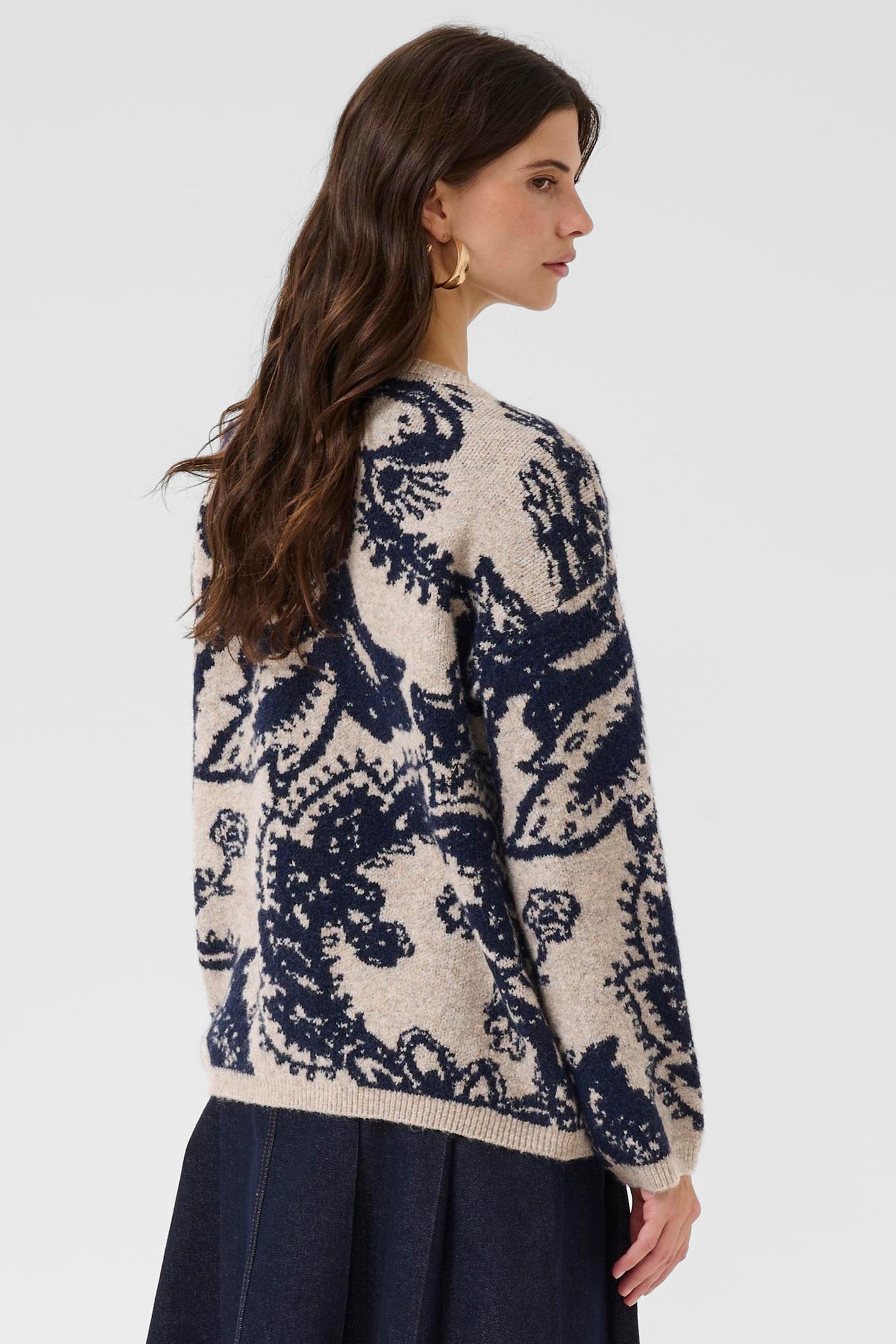 Cream Clothing CRTemikka Navy Paisley Jumper 10614714 108959