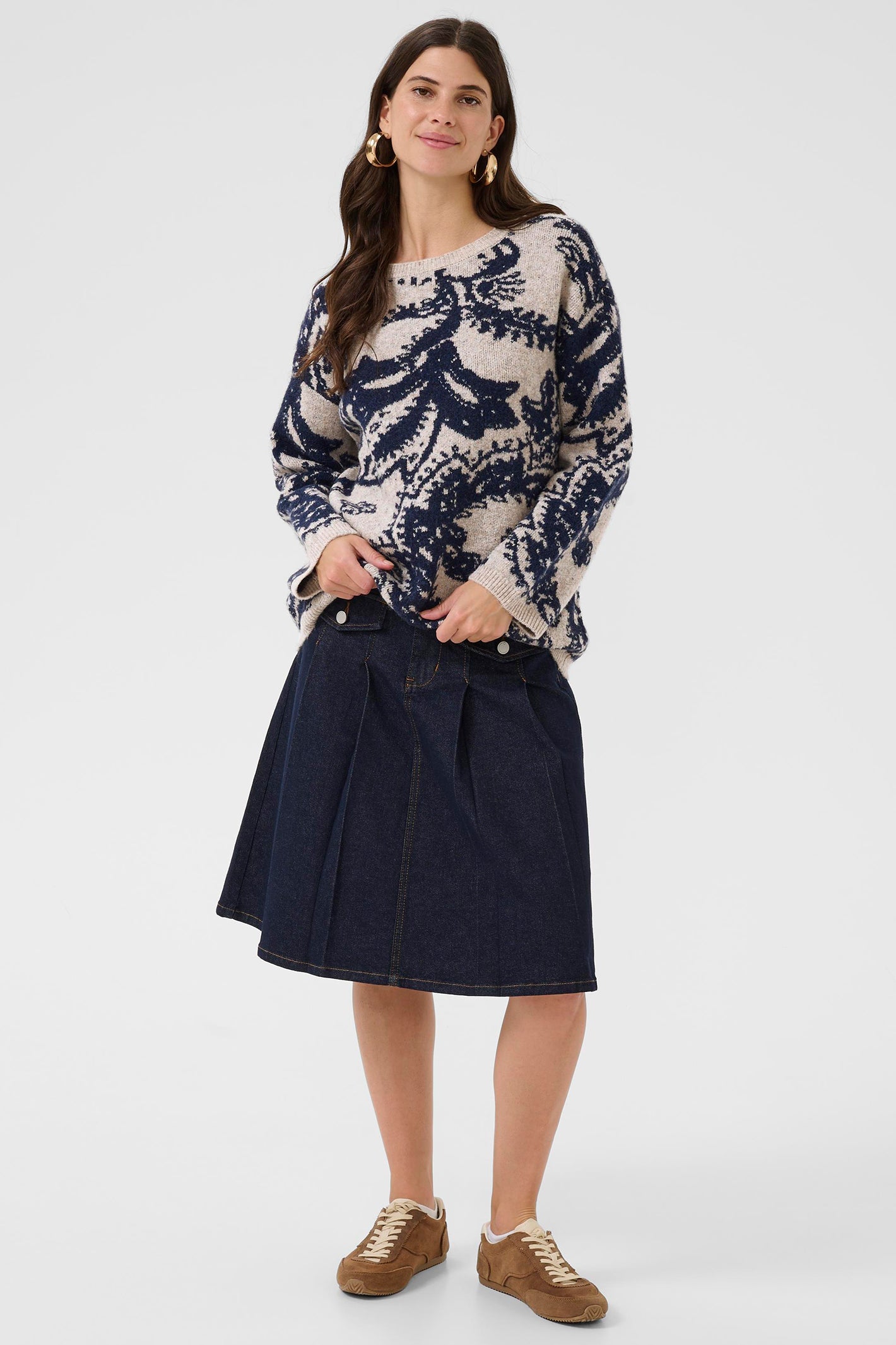 Cream Clothing CRTemikka Navy Paisley Jumper 10614714 108959