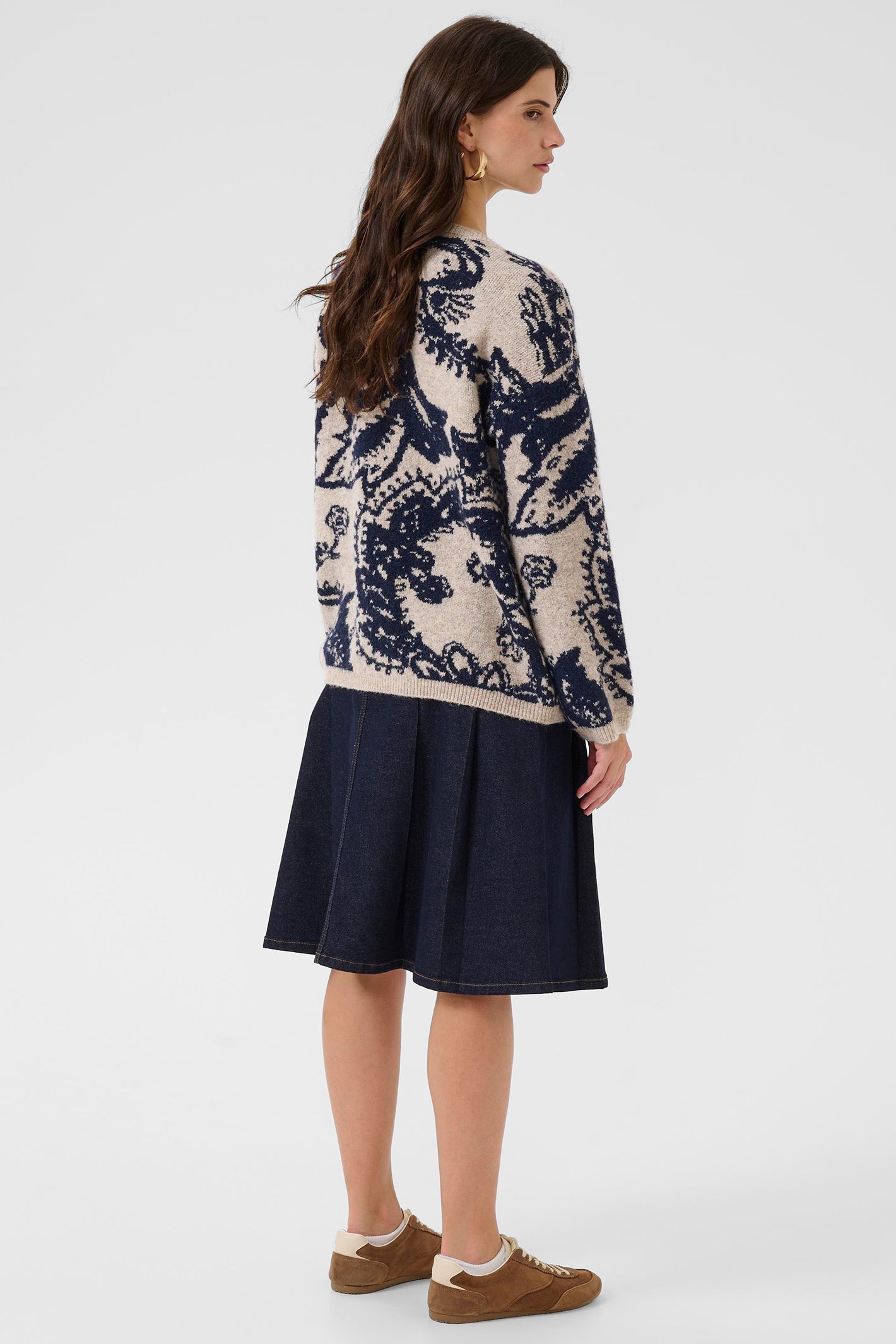 Cream Clothing CRTemikka Navy Paisley Jumper 10614714 108959