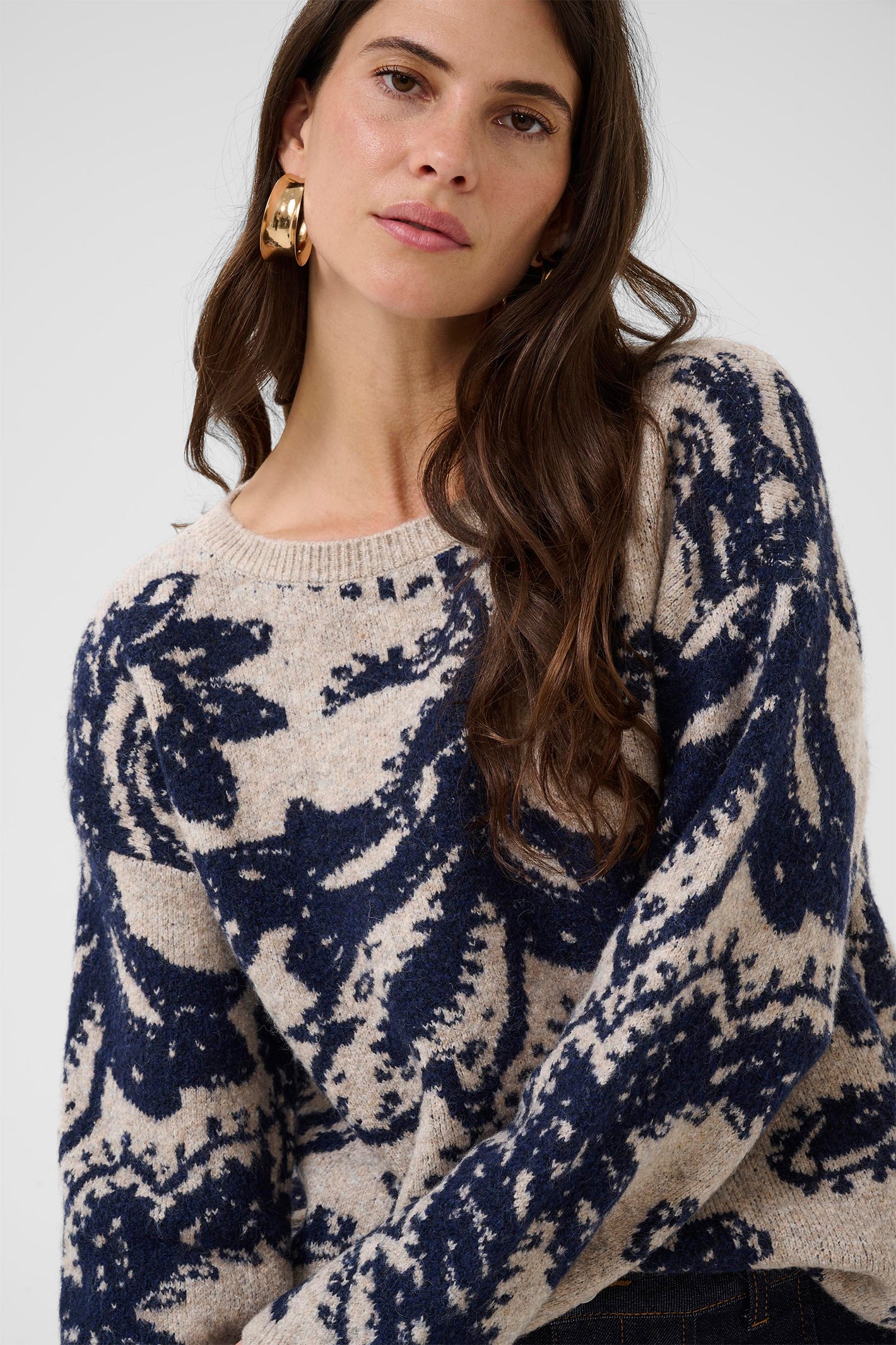 Cream Clothing CRTemikka Navy Paisley Jumper 10614714 108959