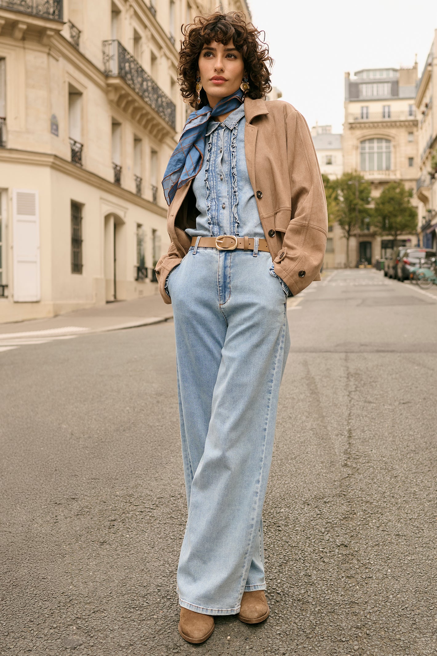 Cream Clothing CRVisti Cleveland Blue Wide Leg Jeans 30 Inch 10612286 108844