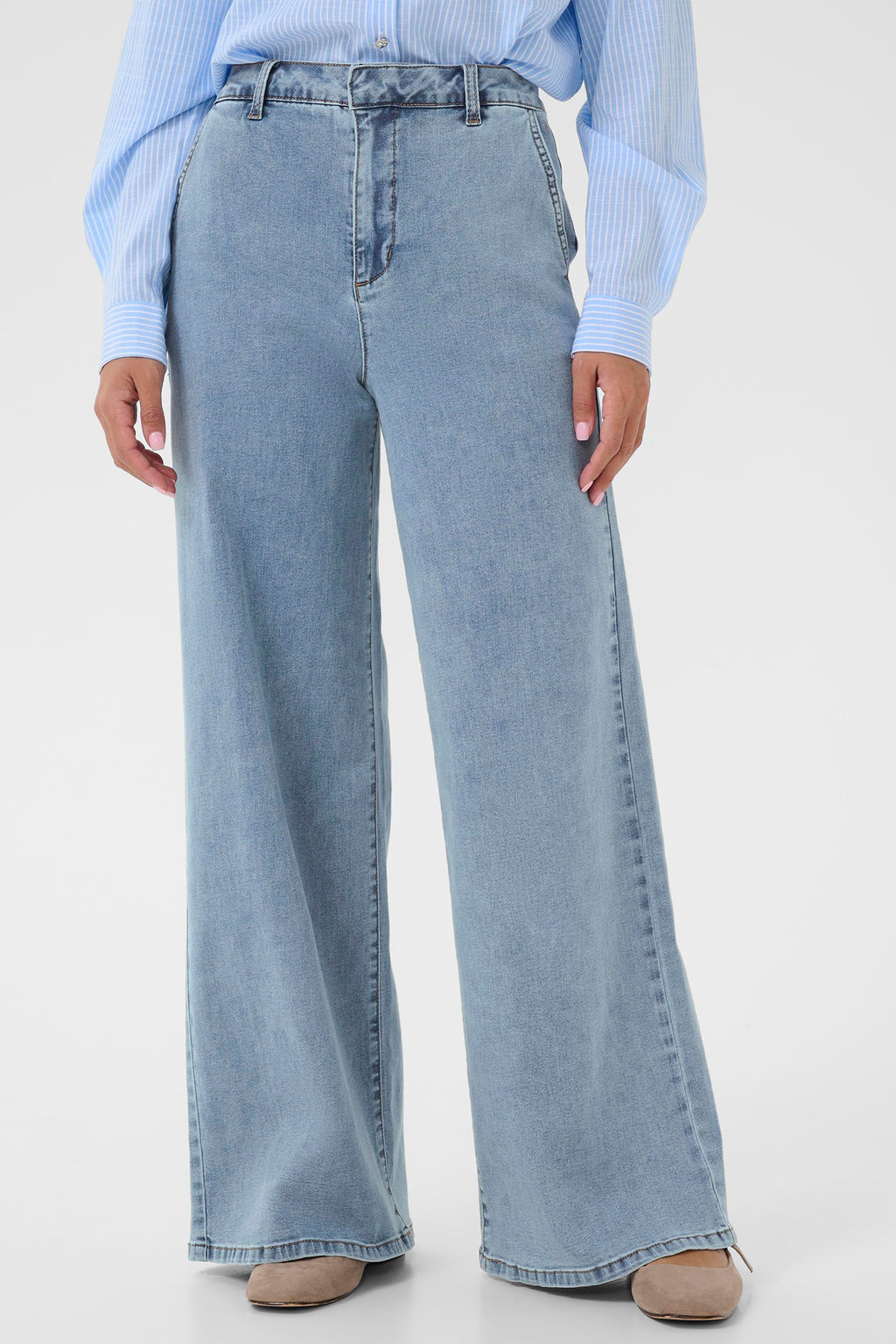 Cream Clothing CRVisti Cleveland Blue Wide Leg Jeans 30 Inch 10612286 108844