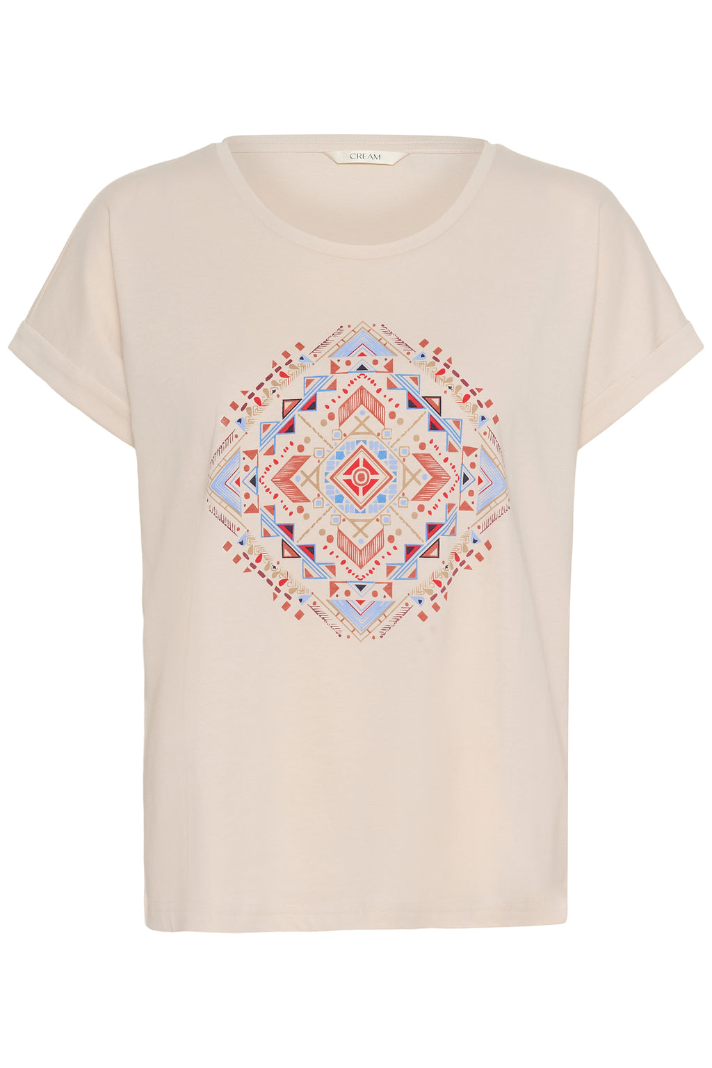Cream Clothing CRWrikki Red Aztec T-Shirt 10614825 109226