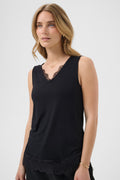Cream CRAlvaia pitch black lace top at OSO Boutique