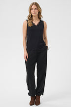 Cream CRAlvaia pitch black lace top at OSO Boutique