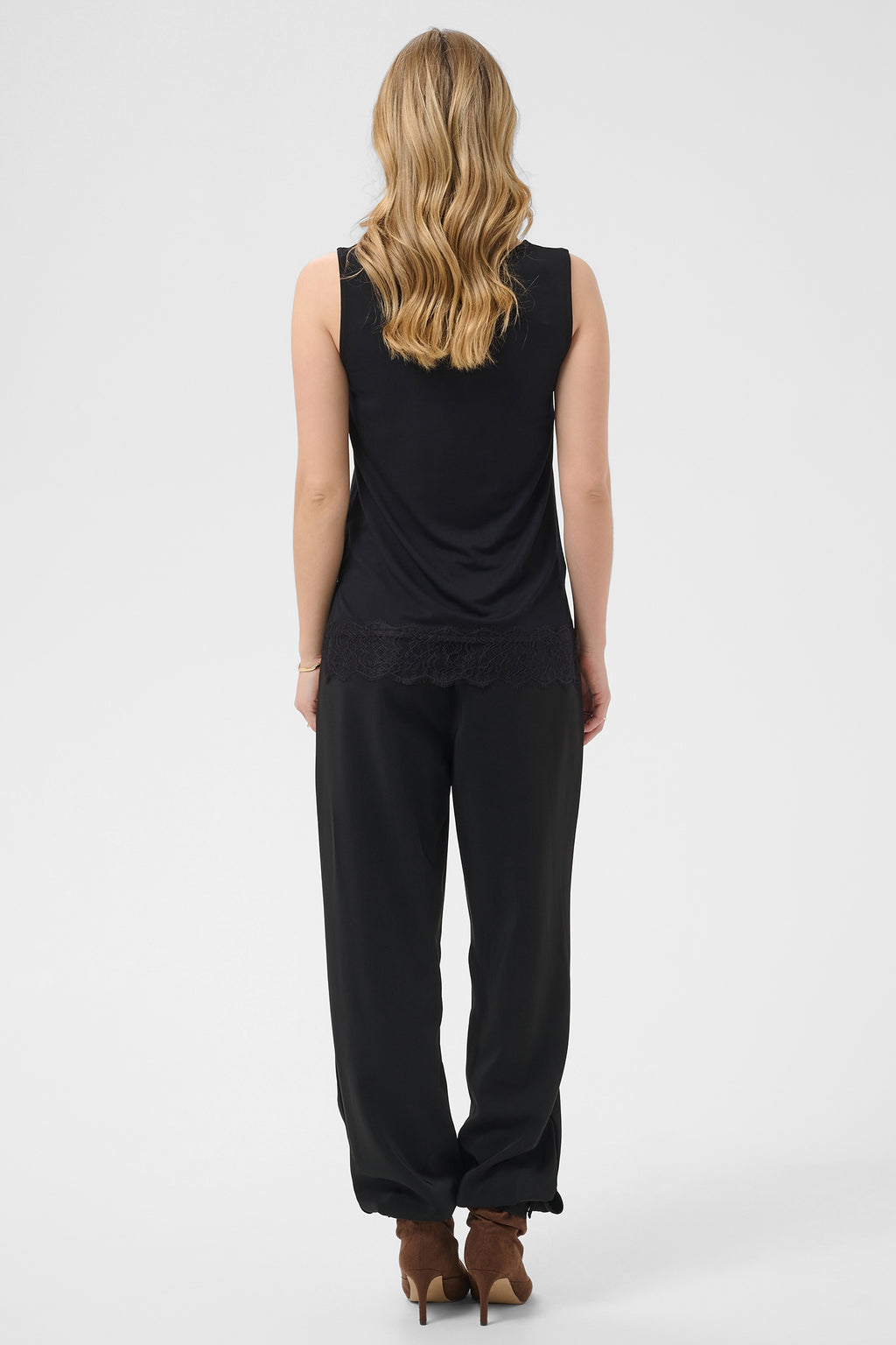 Cream CRAlvaia pitch black lace top at OSO Boutique