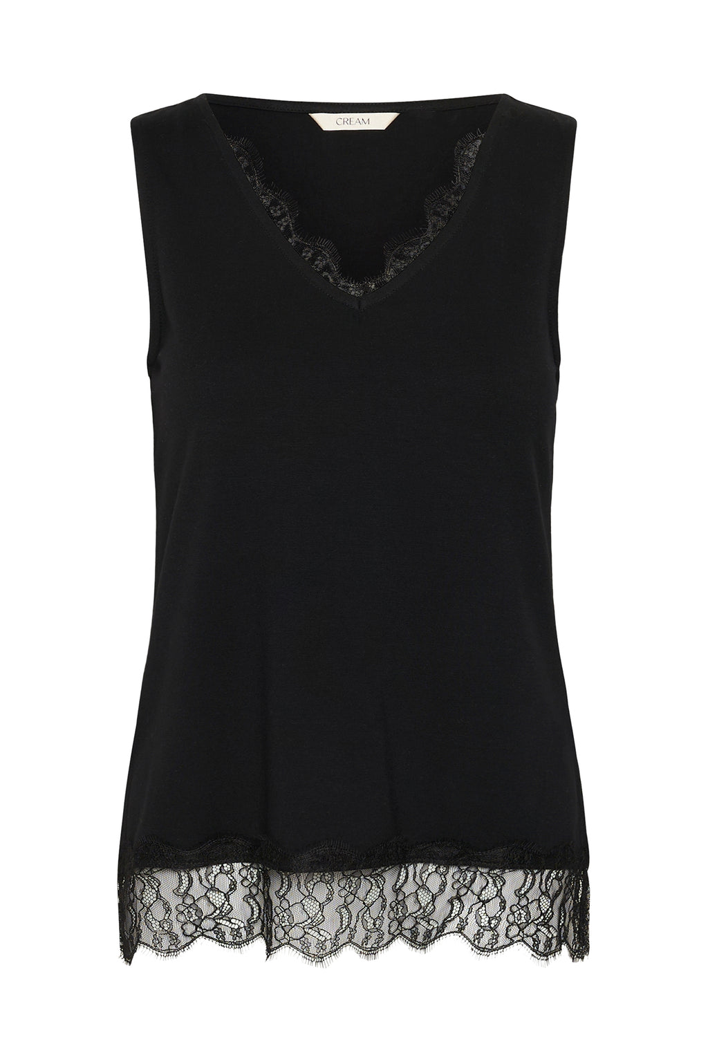 Cream CRAlvaia pitch black lace top at OSO Boutique