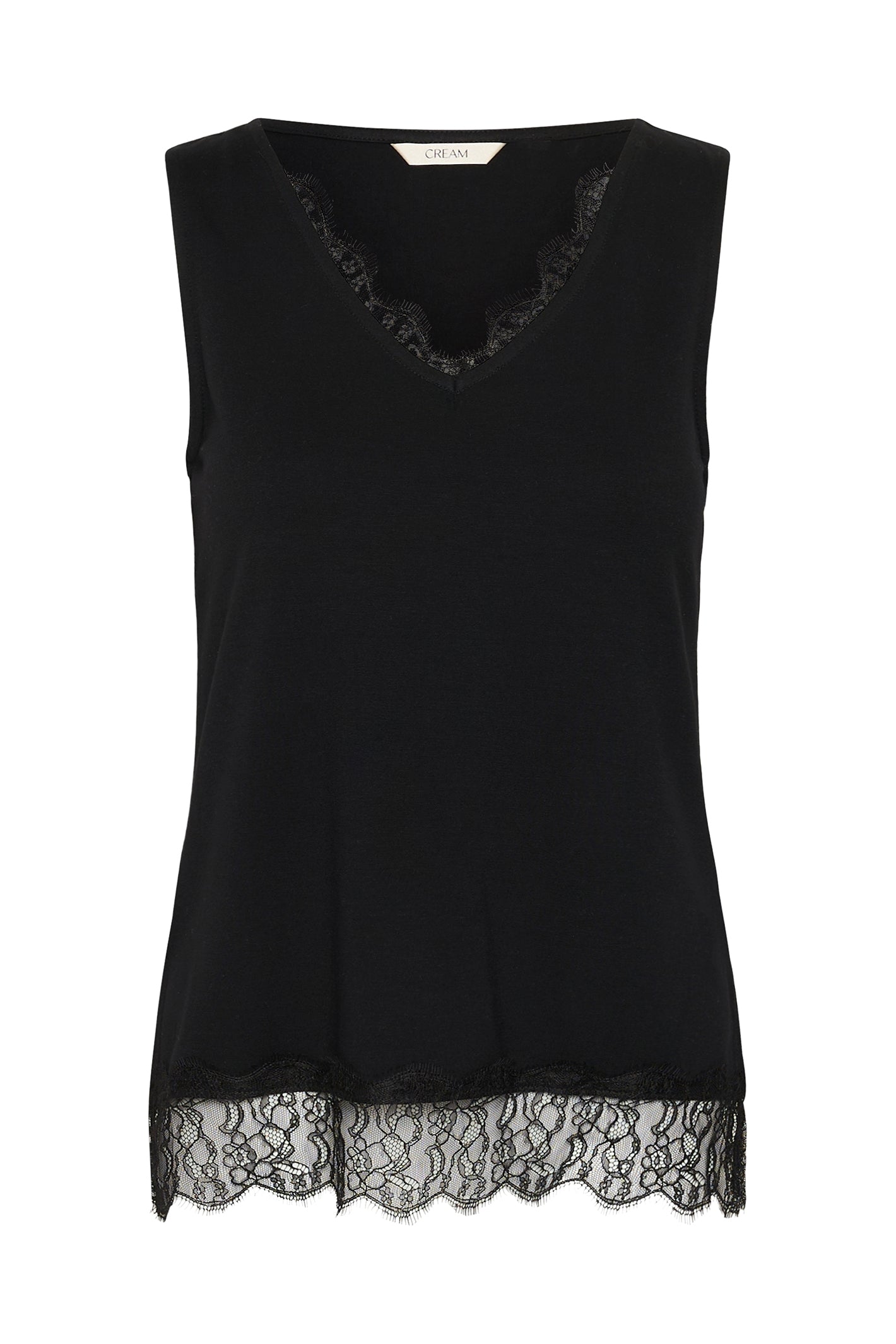 Cream CRAlvaia pitch black lace top at OSO Boutique
