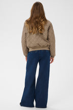 Cream CRArwen brown lentil quilted bomber jacket at OSO Boutique
