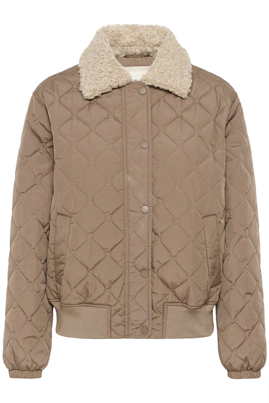 Cream CRArwen brown lentil quilted bomber jacket at OSO Boutique