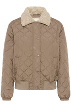 Cream CRArwen brown lentil quilted bomber jacket at OSO Boutique