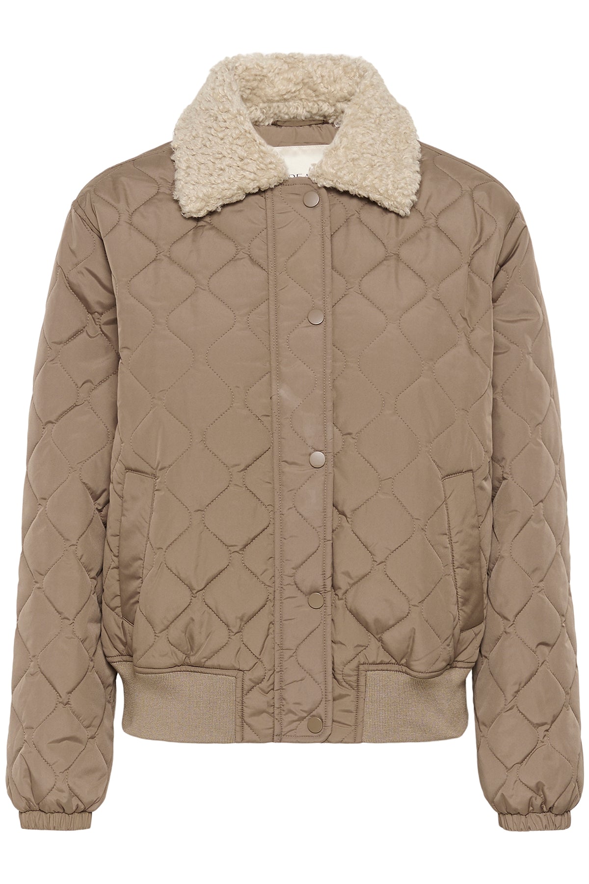 Cream CRArwen brown lentil quilted bomber jacket at OSO Boutique
