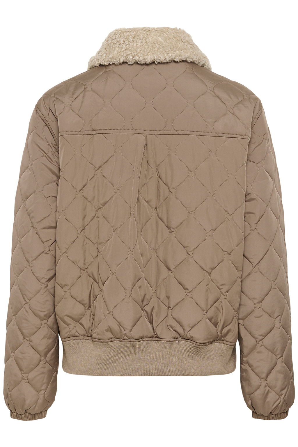 Cream CRArwen brown lentil quilted bomber jacket at OSO Boutique