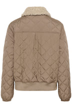 Cream CRArwen brown lentil quilted bomber jacket at OSO Boutique