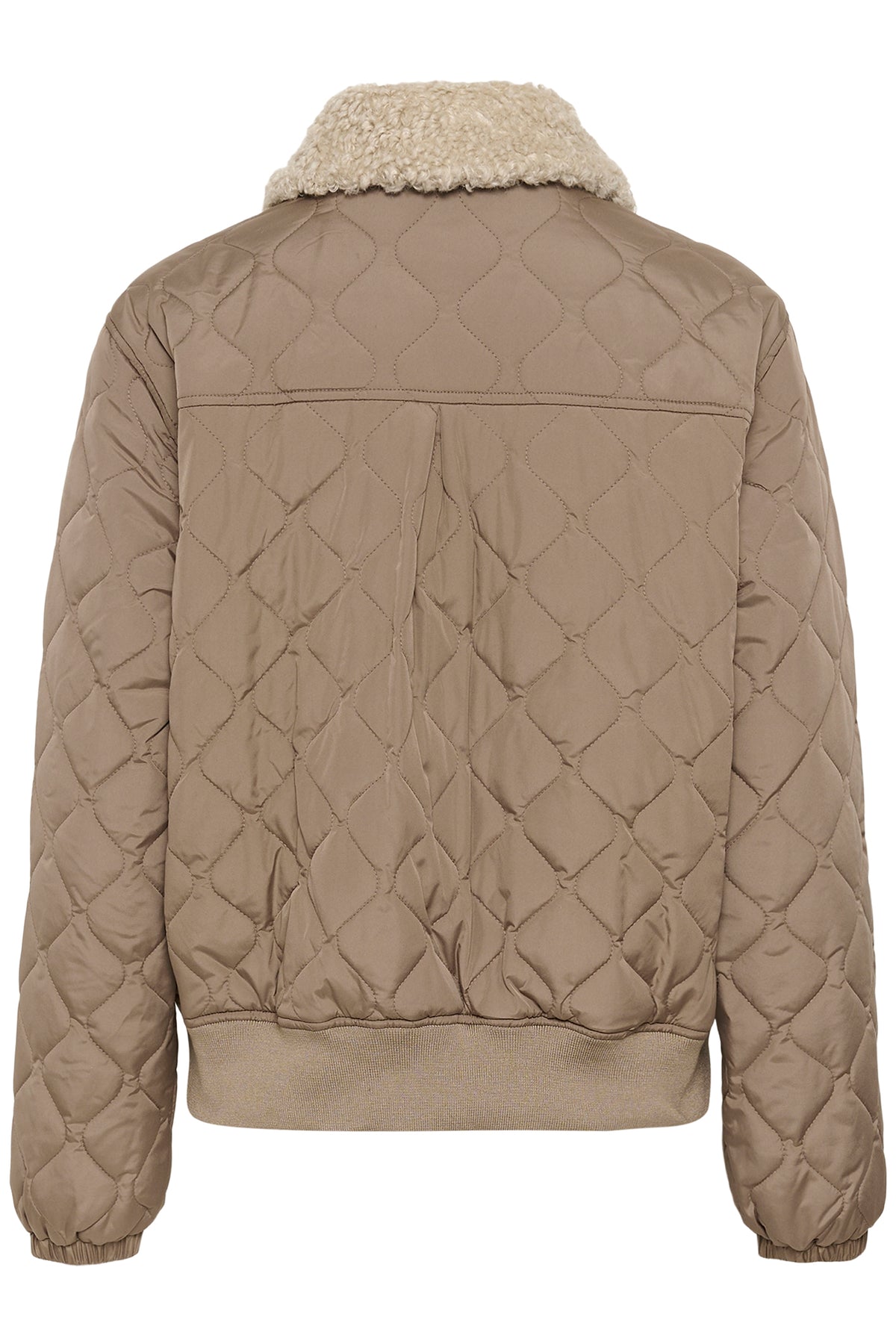 Cream CRArwen brown lentil quilted bomber jacket at OSO Boutique
