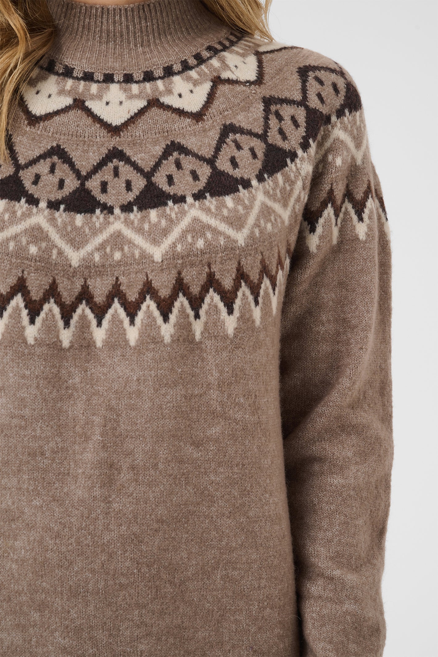 Cream CRCherrie brown lentil melange knitted dress at OSO Boutique