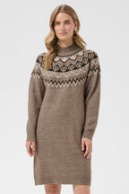 Cream CRCherrie brown lentil melange knitted dress at OSO Boutique