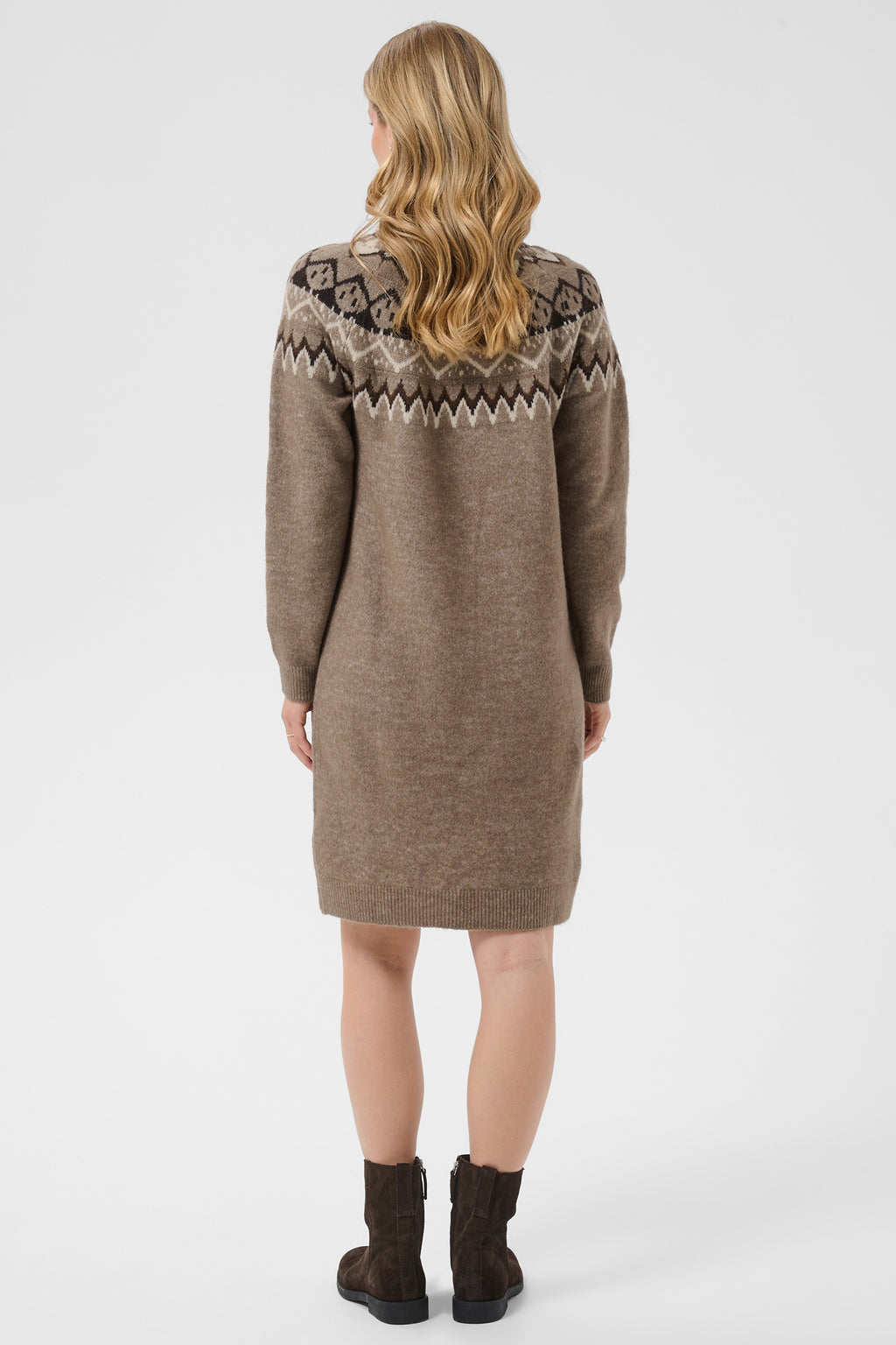 Cream CRCherrie brown lentil melange knitted dress at OSO Boutique