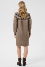 Cream CRCherrie brown lentil melange knitted dress at OSO Boutique