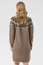 Cream CRCherrie brown lentil melange knitted dress at OSO Boutique
