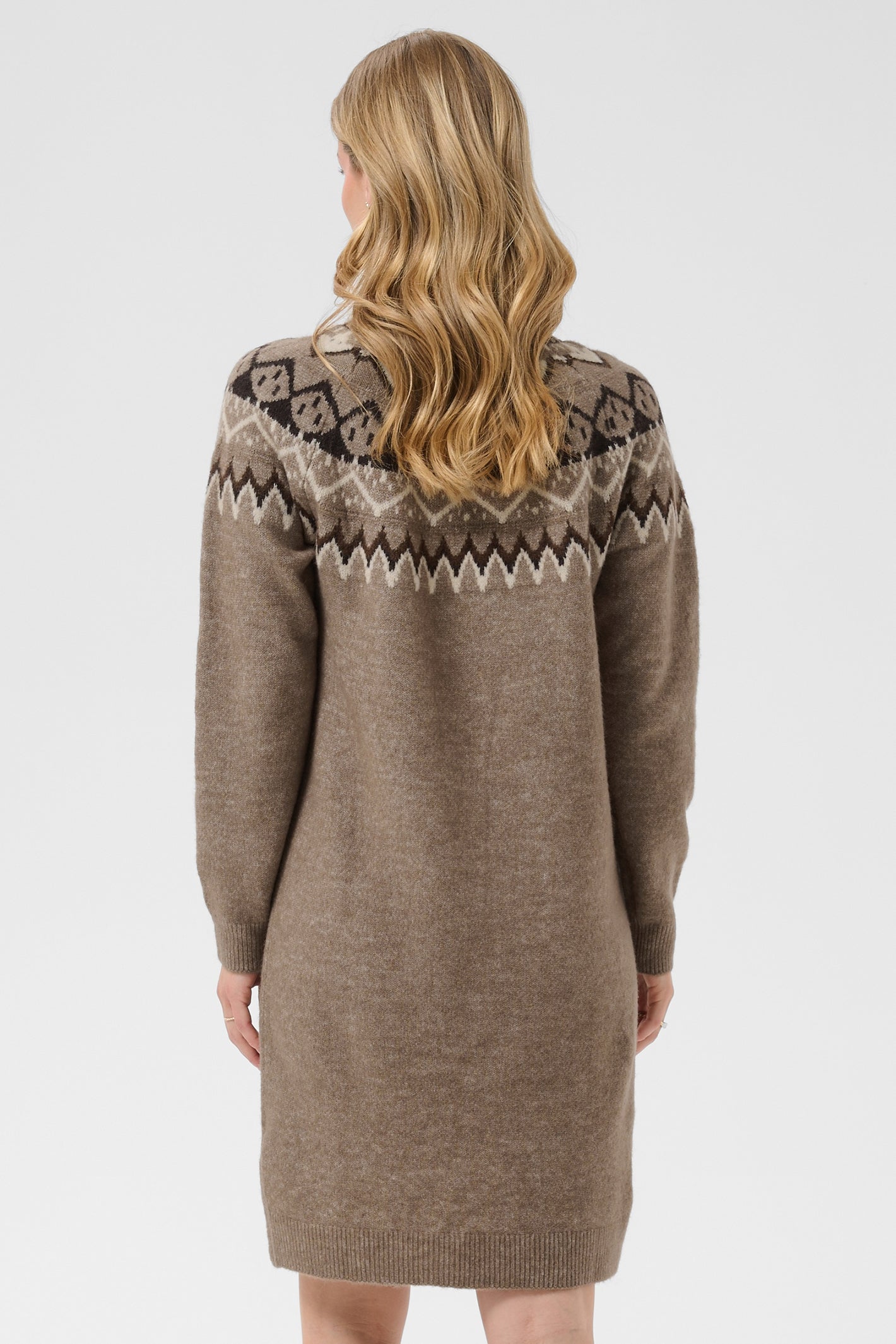 Cream CRCherrie brown lentil melange knitted dress at OSO Boutique