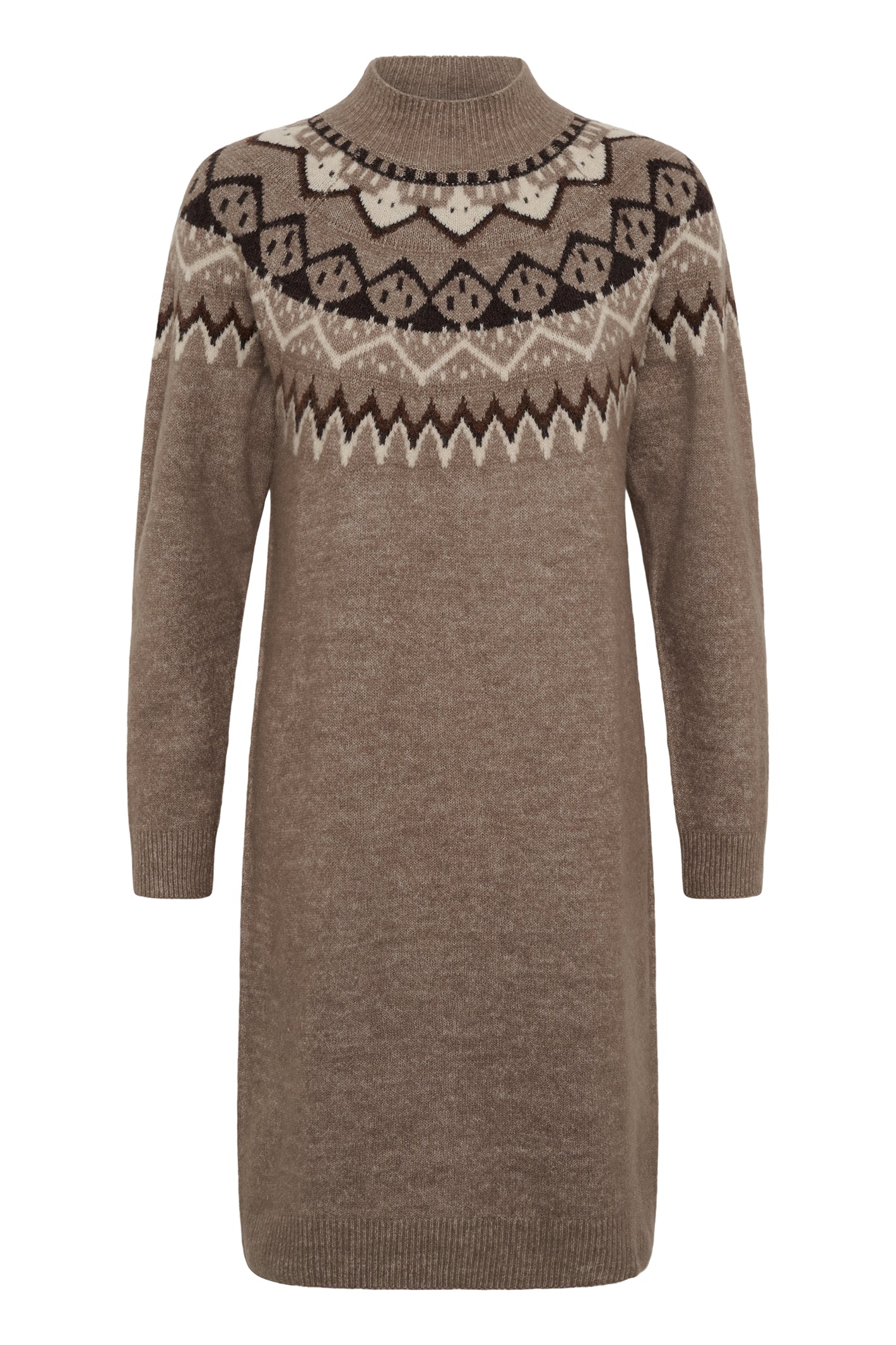 Cream CRCherrie brown lentil melange knitted dress at OSO Boutique