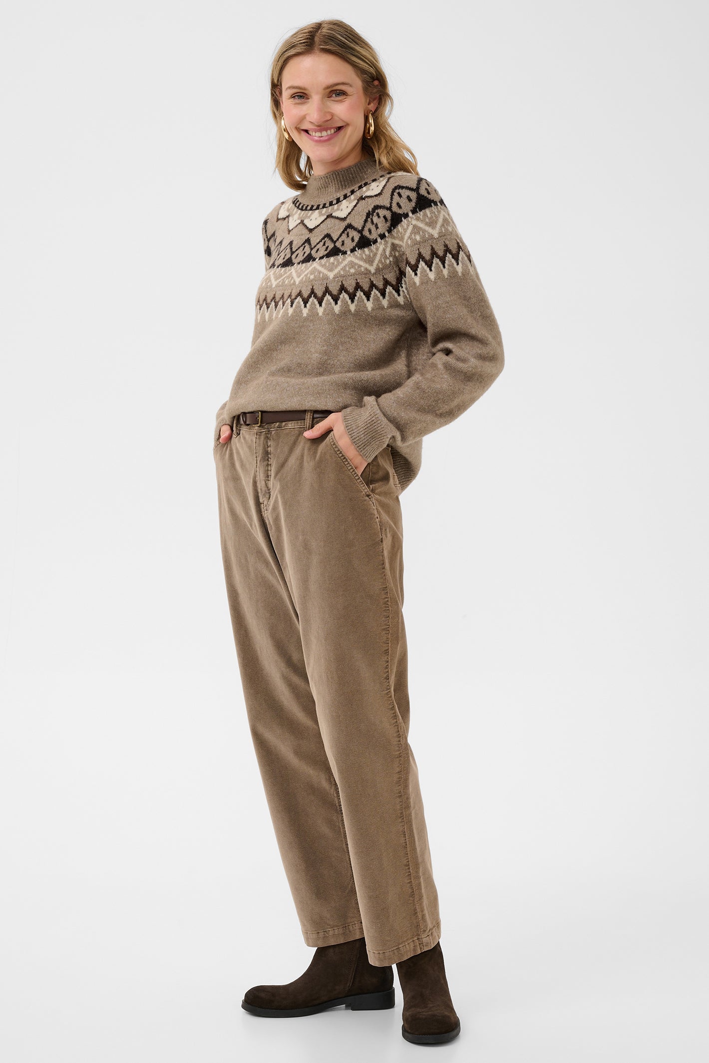 Cream CRCherrie brown lentil melange jumper at OSO Boutique