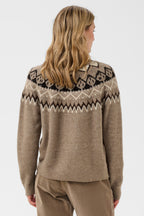 Cream CRCherrie brown lentil melange jumper at OSO Boutique