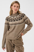 Cream CRCherrie brown lentil melange jumper at OSO Boutique