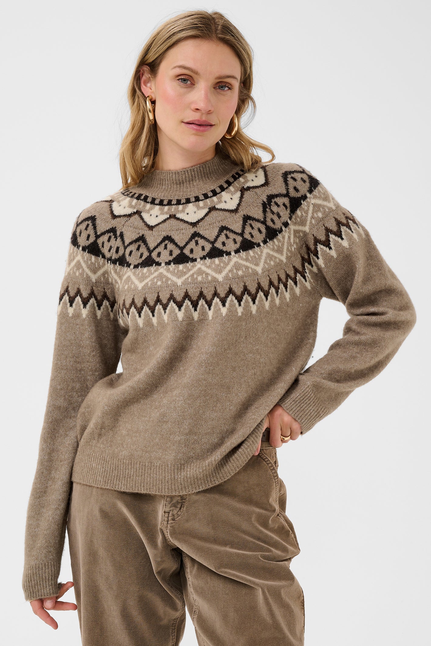 Cream CRCherrie brown lentil melange jumper at OSO Boutique