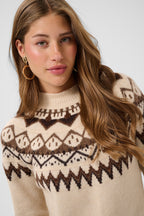 Cream CRCherrie oatmeal melange jumper at OSO Boutique
