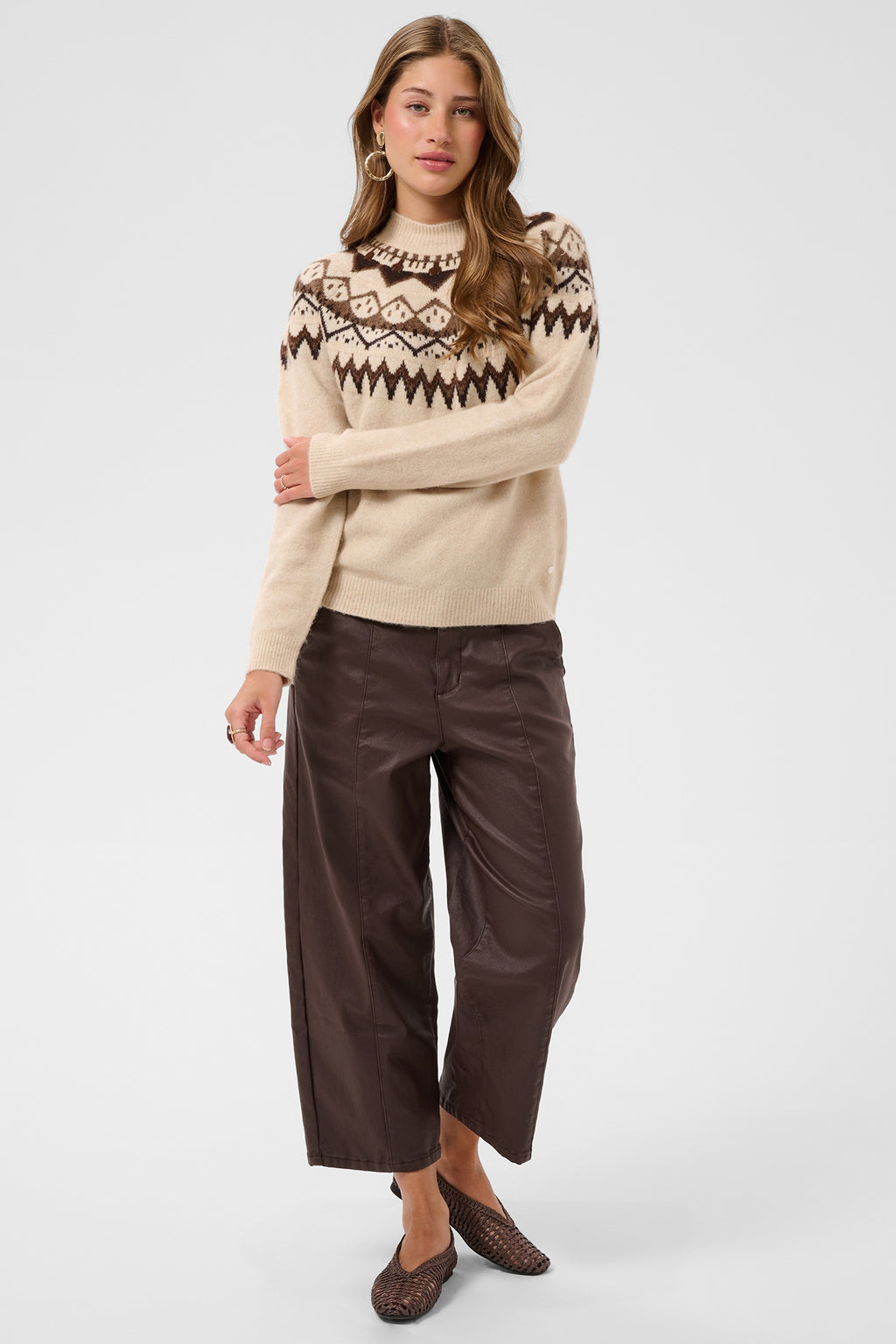 Cream CRCherrie oatmeal melange jumper at OSO Boutique