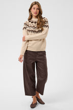 Cream CRCherrie oatmeal melange jumper at OSO Boutique