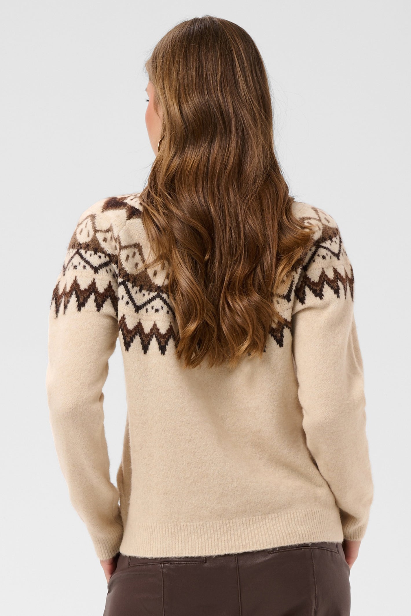 Cream CRCherrie oatmeal melange jumper at OSO Boutique