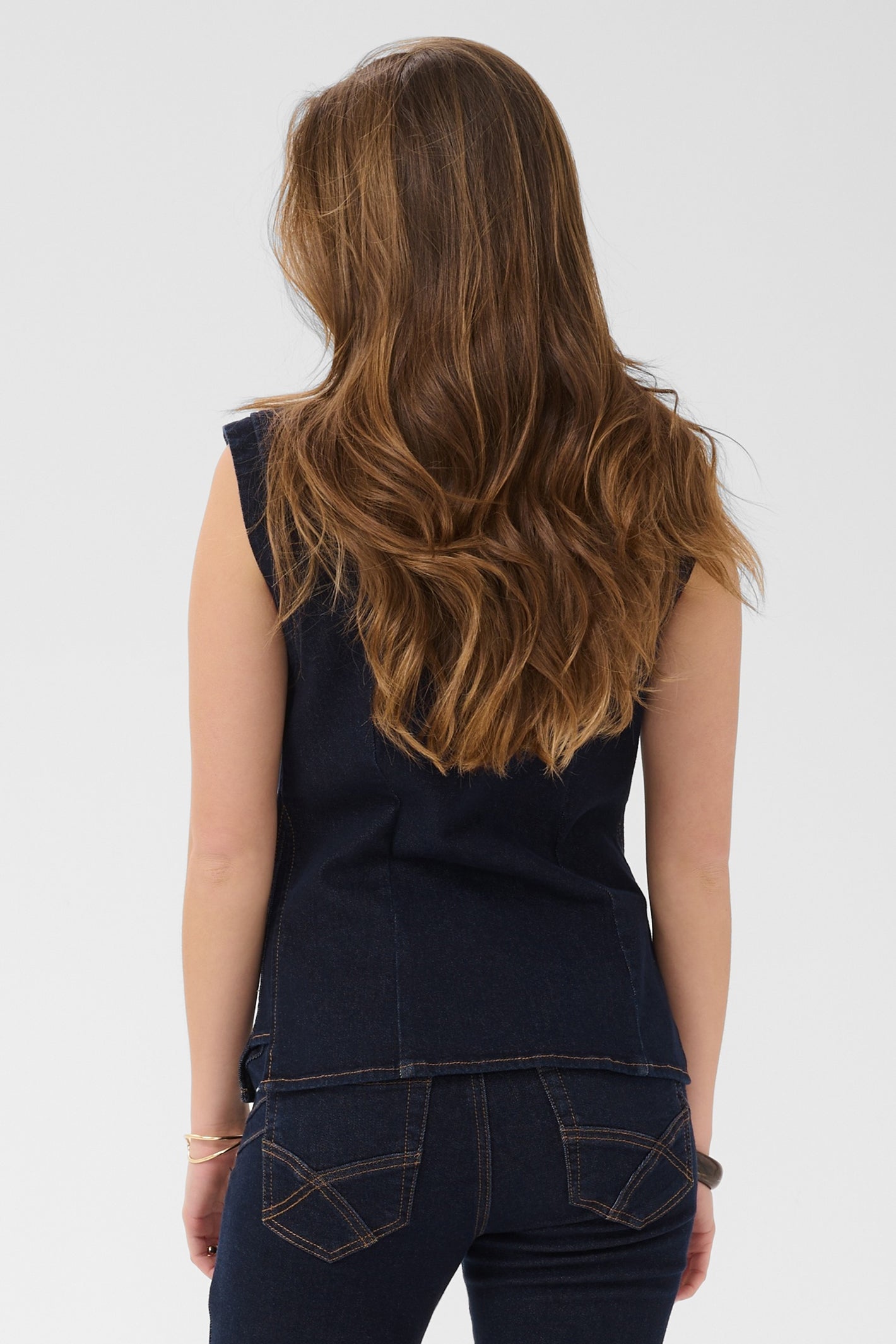 Cream CRDamy Cape Breton rinse denim waistcoat at OSO Boutique