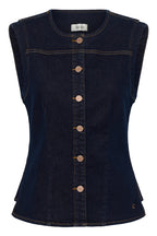 Cream CRDamy Cape Breton rinse denim waistcoat at OSO Boutique