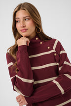 Cream CRDela cabernet and oatmeal button jumper at OSO Boutique